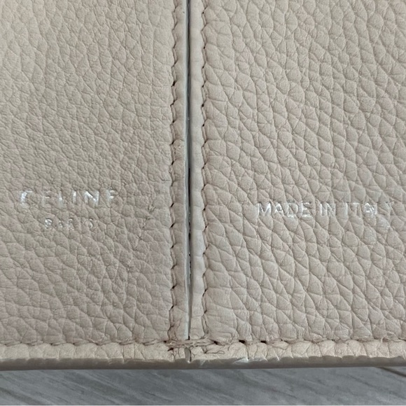 CELINE Tri Fold Small Grained Creamy Calfskin Leather Satchel - Picture 11 of 13